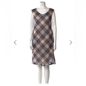 Dries van Noten plaid and floral cotton dress